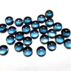 7mm Natural London Blue Topaz Round Cabochon Loose Gemstones  Exporters