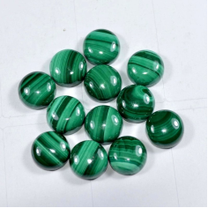 9mm Natural Malachite Round Cabochons Loose Gemstones Exporters