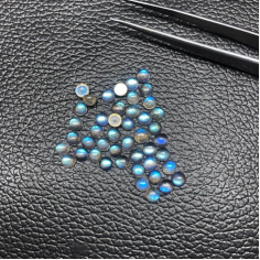 4mm Natural Blue Fire Labradorite Round Cabochons Loose Gemstones Exporters
