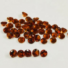 AAA 4mm Natural Brandy Citrine Faceted Round Cut Loose Gemstones Manufacturer