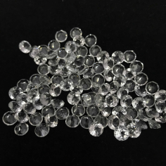 6mm Natural White Topaz Faceted Round Cut Gemstones Manufacturer