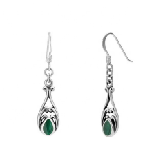 High quality malachite gemstone 925 silver earring exporter