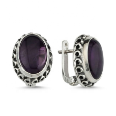 925 sterling silver amethyst gemstone stud earring  supplier