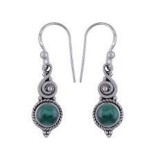 SilverWholesale  malachite gemstone handmade 925 sterling silver earring jewelry