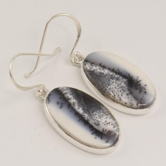 925 Sterling Silver Unique Rare Dendritic Agate Dangle Earrings Exporter