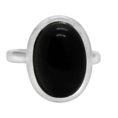 Wholesale  Natural Black Onyx Ring Gemstone  925 Silver Ring