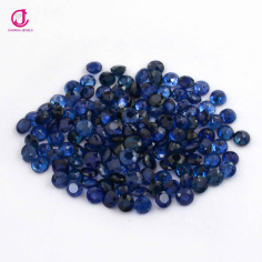 Natural Blue Sapphire Round Cut Faceted Loose Gemstone For Jewelry Supplier