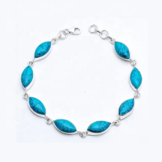 Wholesale Turquoise Bangle Bracelet 925 Stamped Jewelry Silver Bracelet