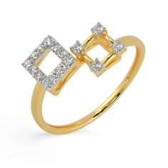 Custom Design 18k Yellow Gold Daily Wear Ring with Natural Diamonds Exporter