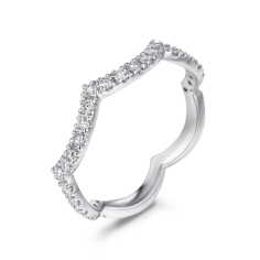 18k solid white gold light weight real natural certified diamond ring supplier