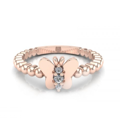 18k Real Diamond Excellent Wedding Ring ROSE Gold Exporter