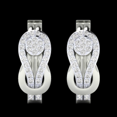 Hoop Earrings with 0.77 CT Round Natural Diamond in 18K gold  Supplier