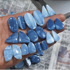 Natural blue agate cabochon free form gemstone Exporter