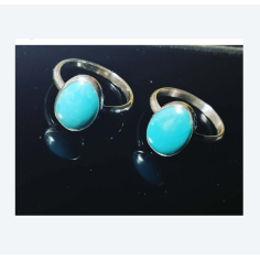Amazonite oval cabochon sterling silver bezel ring Exporter