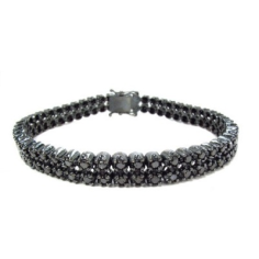 2 Raw Black Diamond Tennis Bracelet Gold With Black Rhodium Plated manufacturer