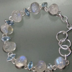 Rainbow moonstone bracelet large moonstone gemstone Supplier