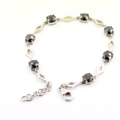 Fancy Black Diamond Bracelet For Womens In 14k White Gold exporter