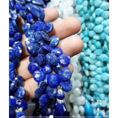 Lapis lazuli heart faceted beads strand for sale Supplier