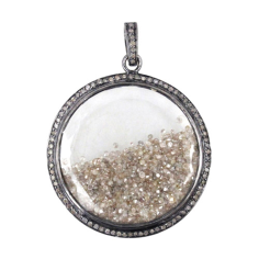 Gemstone 925 Sterling Silver Diamond Jewelry Shaker  Pendant Supplier