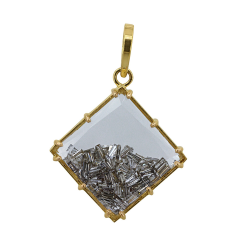 Handmade Natural Diamond Shaker Pendant with Solid 18k Gold Wholesale Supplier