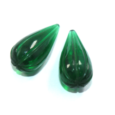 Carved drops multi purpose usage green quartz loose gemstone Exporter