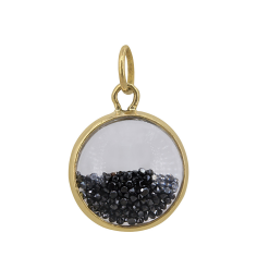 Black Diamond pendant Jewelry 14K Solid Gold Diamond Crystal Shaker Supplier