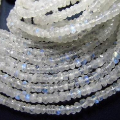 Wholesale semiprecious gemstone faceted Rondell beads natural rainbow Moonstone