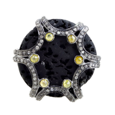 925 Sterling Silver with Precious Stones Diamond Ring exporter