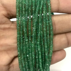 Wholesale faceted Rondell beads natural Zambian emerald beads