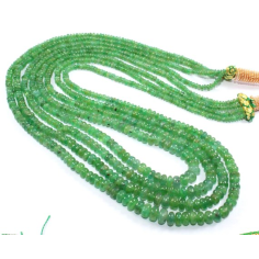 Wholesale precious beads smooth rondels natural Zambian emerald beads