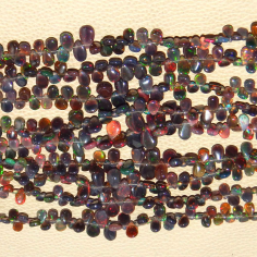 Wholesale fire smooth briolette fire Ethiopian black opal beads