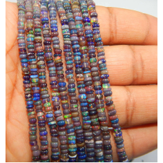 Wholesale natural color play and fire smooth Rondell beads aa quality opal beads