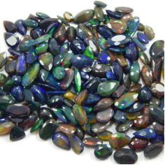 Wholesale loose gemstones natural magnetic fire faceted black Ethiopian opal