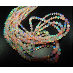 Wholesale natural play and fire smooth round beads Ethiopian pink opal beads