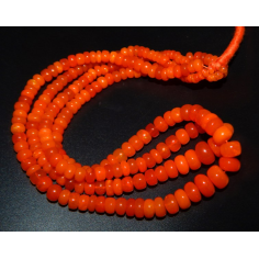 Wholesale fire quality smooth Rondell beads Ethiopian orange opal beads