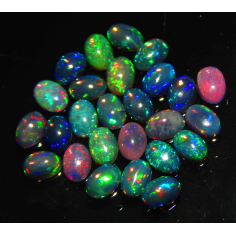 Wholesale loose cabochon gemstones natural magnetic fire black Ethiopian opal