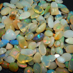 Wholesale loose faceted gemstones natural color play fire Ethiopian opal