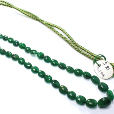 Wholesale smooth oval nuggets beads dark shade 1 strand necklace Zambian emerald