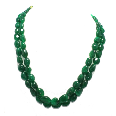 Wholesale nuggets beads dark shade 2 strands necklace Zambian emerald beads