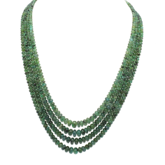 Wholesale smooth Rondell beads necklace natural Colombia emerald beads