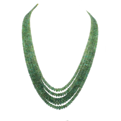 Wholesale 5 strands Rondell beads necklace natural Colombia emerald beads