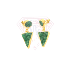 Stylish Durzi Gemstone Stud Earring Triangle and Marquise Shape Exporter