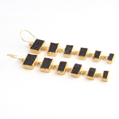 Elegant style latest designs natural black sugar durzi drop earring Supplier