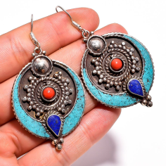 Handmade Tibetan Silver Earrings Nepali Boho Jewelry Wholesaler