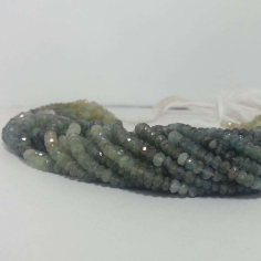 Natural Moss Aquamarine Faceted Rondelle Gemstone Beads  exporter