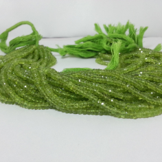 Natural Green Peridot Faceted Rondelle Gemstone Beads Supplier