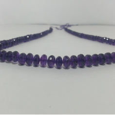 Natural African Amethyst Faceted Rondelle Gemstone Beads Strand  exporter