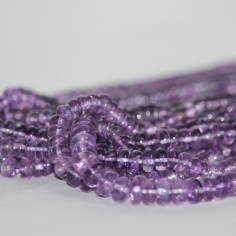 Natural Amethyst Plain Rondelle Gemstone Beads Strand from Stone Supplier