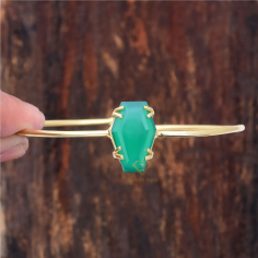 Green Onyx Fancy Shape Gemstone Bangle exporter