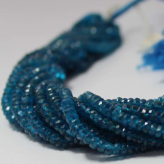 Natural Neon Apatite Faceted Rondelle Gemstone Beads Strand supplier